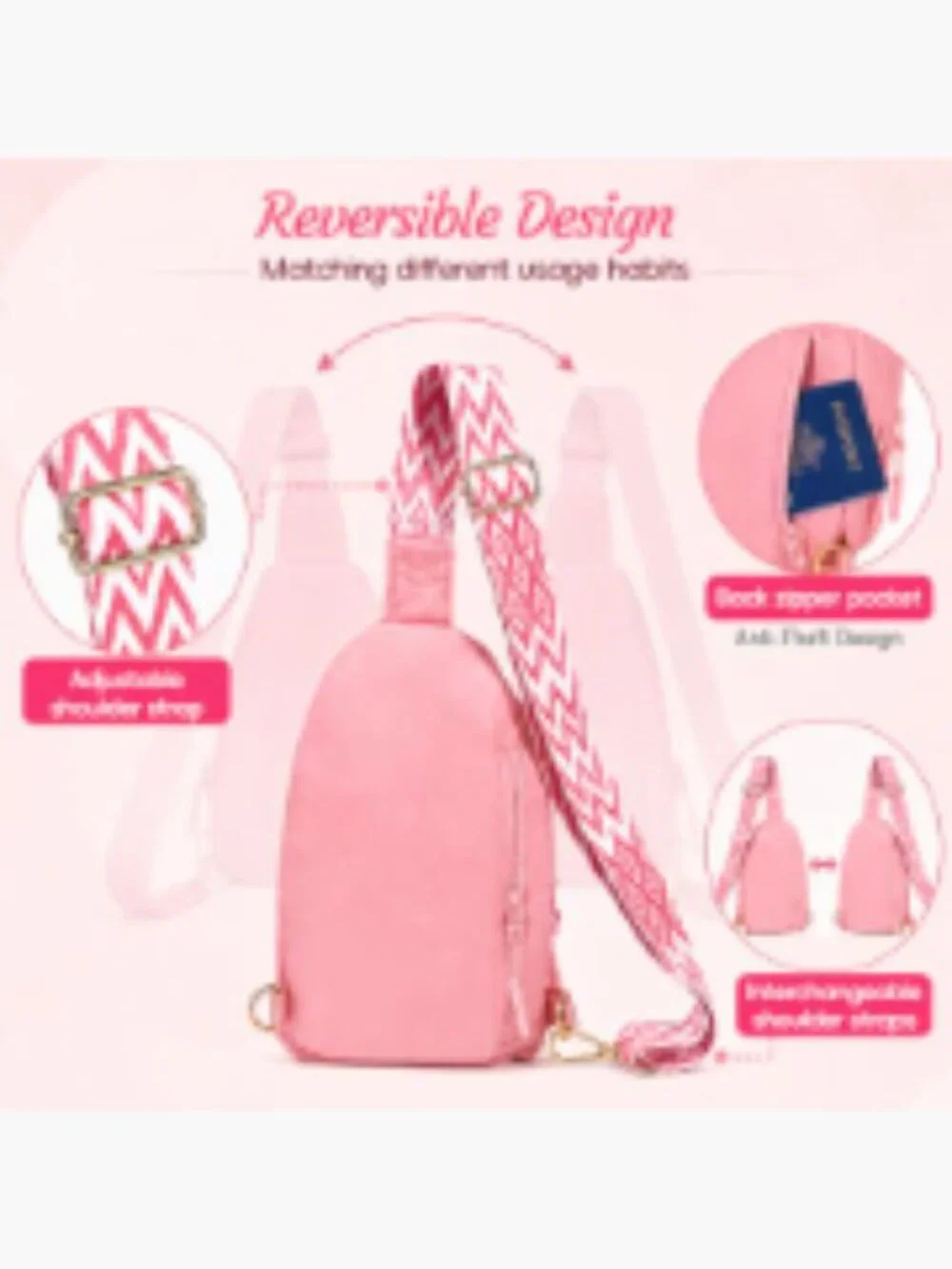 Girls Initial Crossbody Sling Bag with Keychain, Water-Resistant Faux Leather,